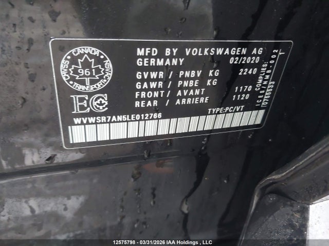 WVWSR7AN5LE012766 Volkswagen Arteon Sel R-line