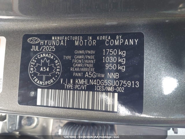 KMHLN4DG5SU075913 Hyundai Elantra Luxury