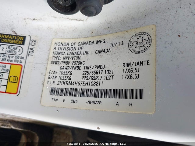 2HKRM4H57EH108211 Honda CR-V EX