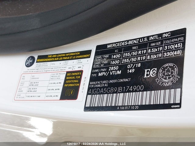 4JGDA5GB9JB174900 Mercedes-Benz Gle 400 4matic