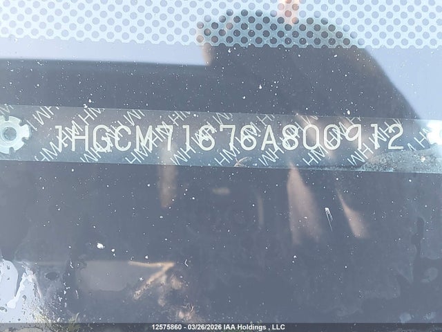 12575860 :رقم المزاد ، 1HGCM71676A800912 vin ، 2006 Honda Accord Ex-l مزاد بيع