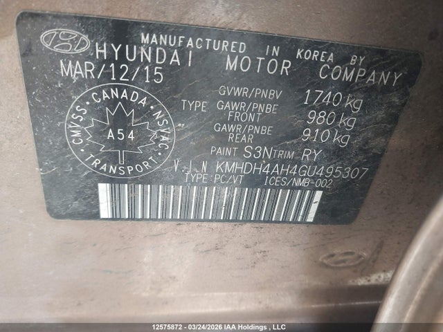 KMHDH4AH4GU495307 Hyundai Elantra Se/sport/limited