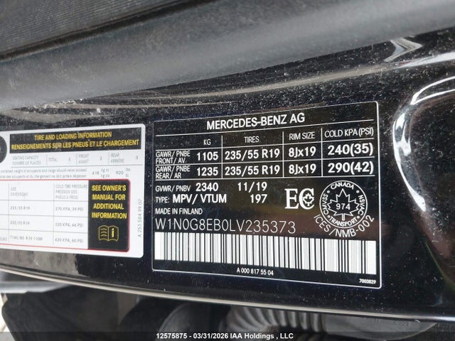 W1N0G8EB0LV235373 Mercedes-Benz Glc 300 4matic