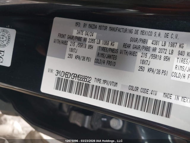 Aukcja sprzedaży 2024 Mazda Cx-30 Gt, vin: 3MVDMBDM3RM688602, numer aukcji: 12575896