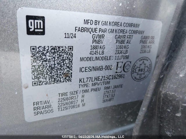 KL77LHE21SC162961 Chevrolet TRAX 1LT