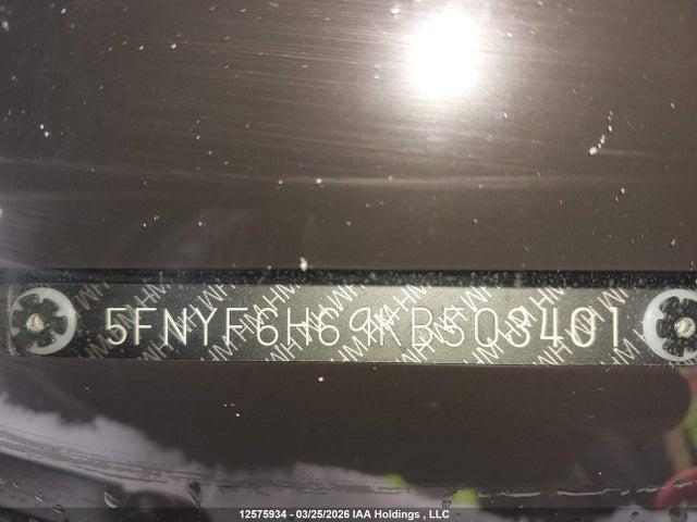 Продажа на аукционе авто 2019 Honda Pilot Touring, vin: 5FNYF6H69KB503401, номер лота: 12575934