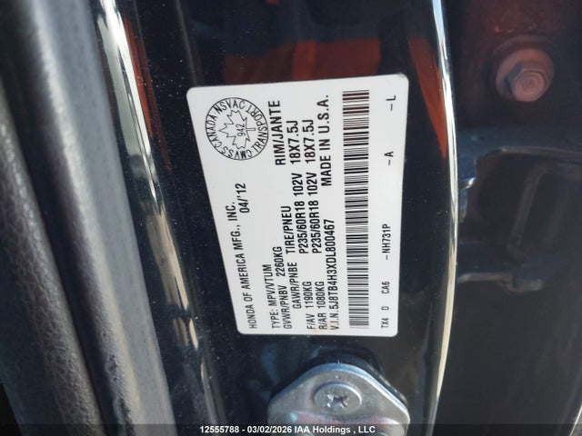 Aukcja sprzedaży 2013 Acura Rdx, vin: 5J8TB4H3XDL800467, numer aukcji: 12555788