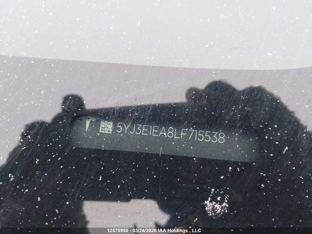 2020 Tesla Model 3 მანქანა იყიდება აუქციონზე, vin: 5YJ3E1EA8LF715538, აუქციონის ნომერი: 12575958