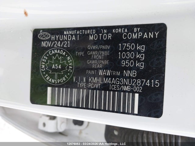 Продажа на аукционе авто 2022 Hyundai Elantra Preferred Ivt With Sun And Tech Package, vin: KMHLM4AG3NU287415, номер лота: 12576053