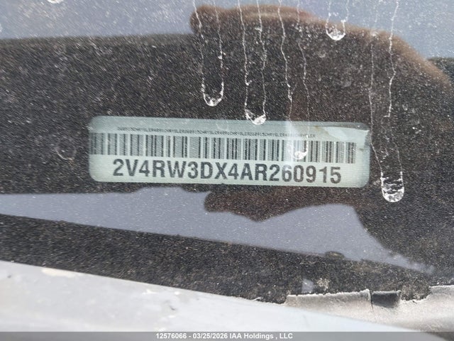 12576066 :رقم المزاد ، 2V4RW3DX4AR260915 vin ، 2010 Volkswagen Routan مزاد بيع