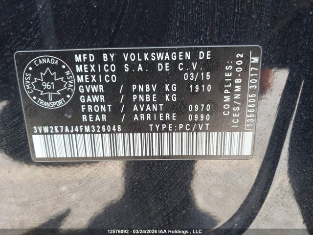 3VW2K7AJ4FM326048 Volkswagen Jetta