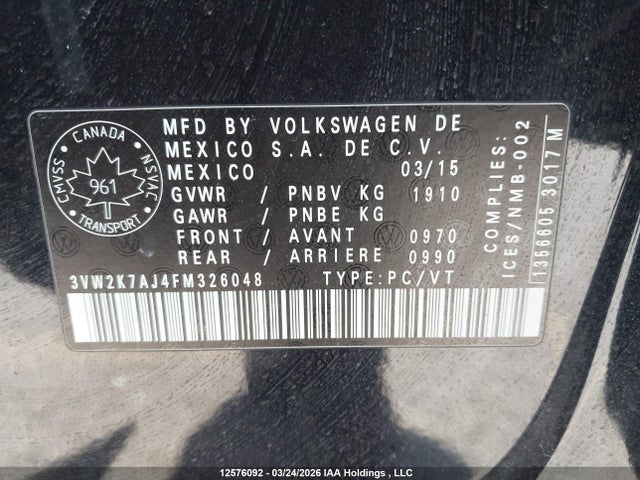 3VW2K7AJ4FM326048 Volkswagen Jetta