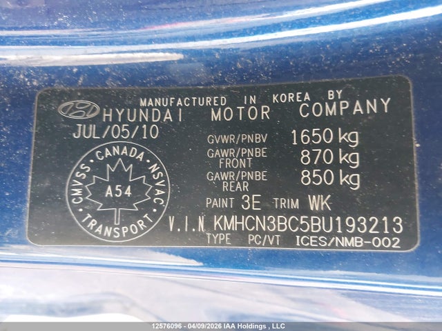 Продаж на аукціоні авто 2011 Hyundai Accent, vin: KMHCN3BC5BU193213, номер лоту: 12576096