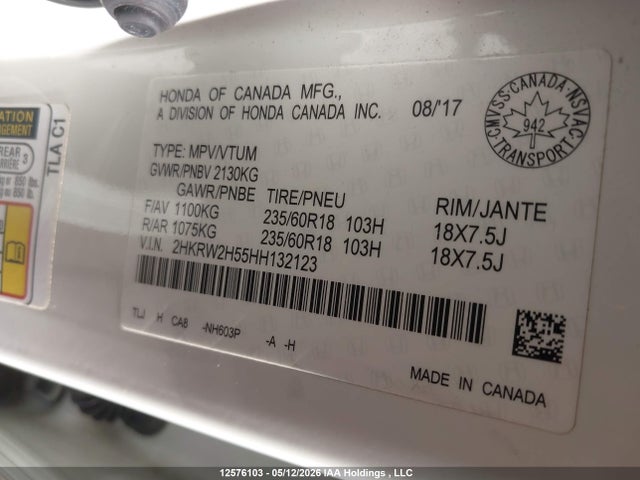 2HKRW2H55HH132123 Honda CR-V EX
