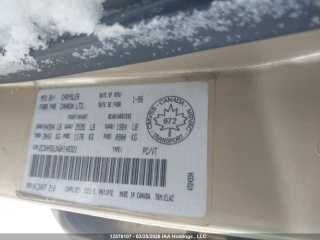 Aukcja sprzedaży 1998 Chrysler Intrepid Es, vin: 2C3HH56JXWH148321, numer aukcji: 12576107