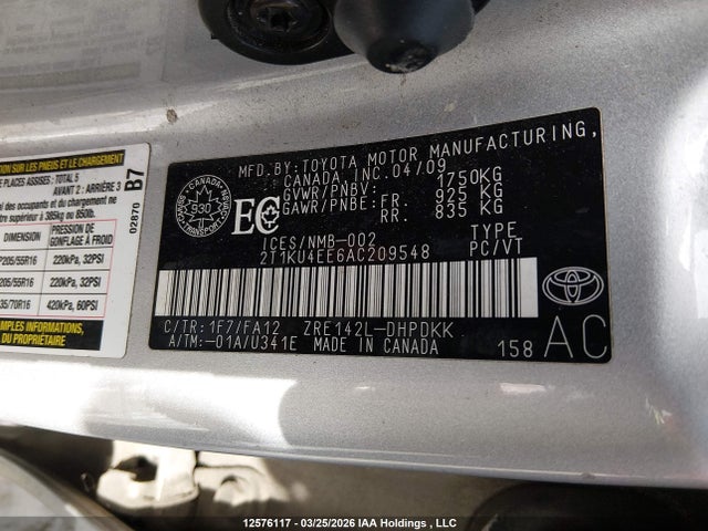 Продажа на аукционе авто 2010 Toyota Corolla Matrix, vin: 2T1KU4EE6AC209548, номер лота: 12576117