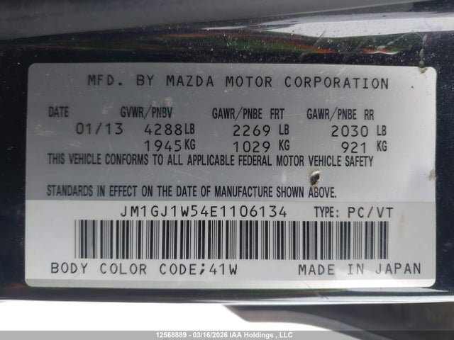 JM1GJ1W54E1106134 Mazda Mazda6 Gt