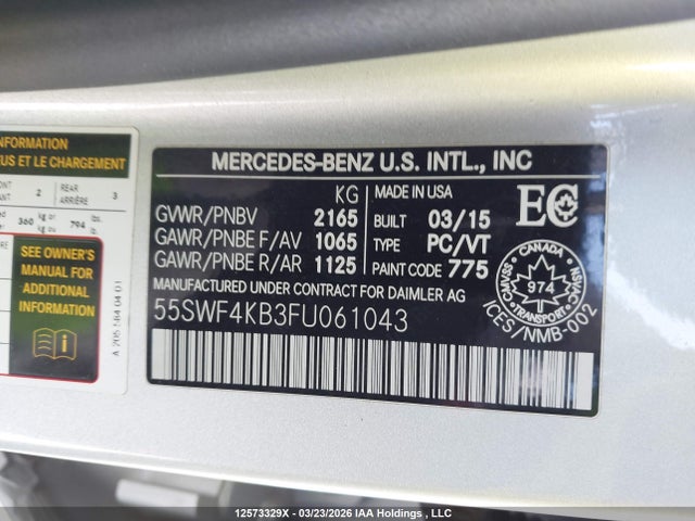55SWF4KB3FU061043 Mercedes-Benz C 300 4matic
