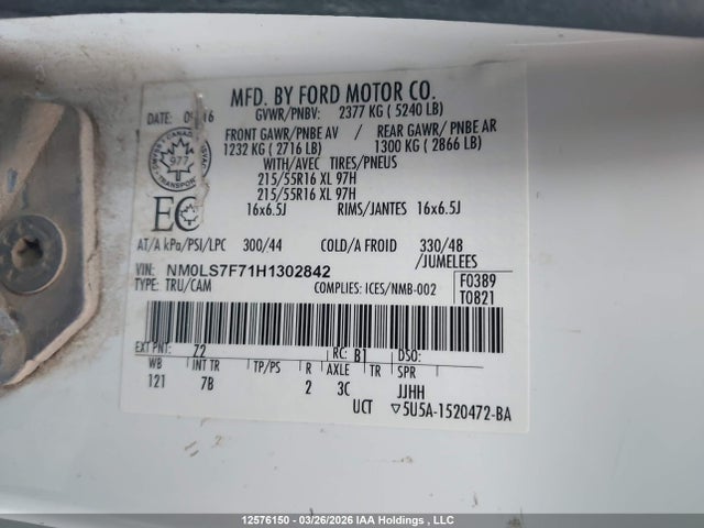 NM0LS7F71H1302842 Ford Transit