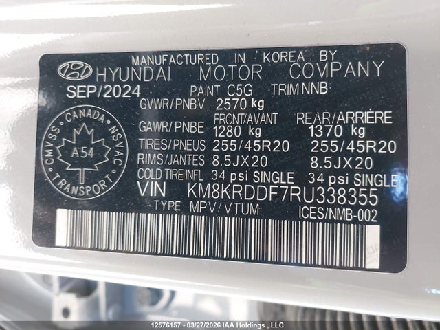 Продаж на аукціоні авто 2024 Hyundai Ioniq 5 Limited/disney 100 Platinum Edition, vin: KM8KRDDF7RU338355, номер лоту: 12576157