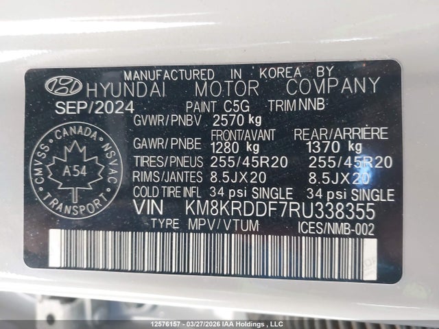 Продаж на аукціоні авто 2024 Hyundai Ioniq 5 Limited/disney 100 Platinum Edition, vin: KM8KRDDF7RU338355, номер лоту: 12576157
