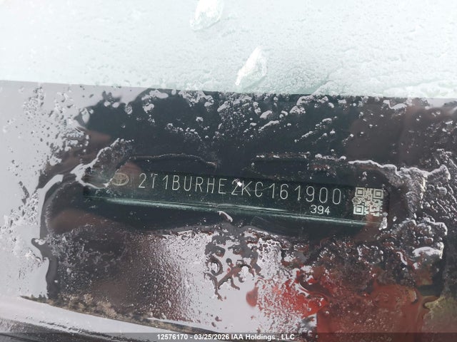 12576170 :رقم المزاد ، 2T1BURHE2KC161900 vin ، 2019 Toyota Corolla L/le/xle/se/xse مزاد بيع