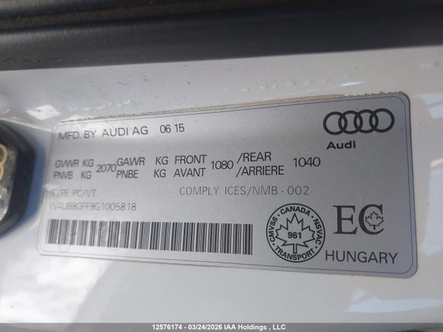 WAUB8GFF9G1005818 Audi A3