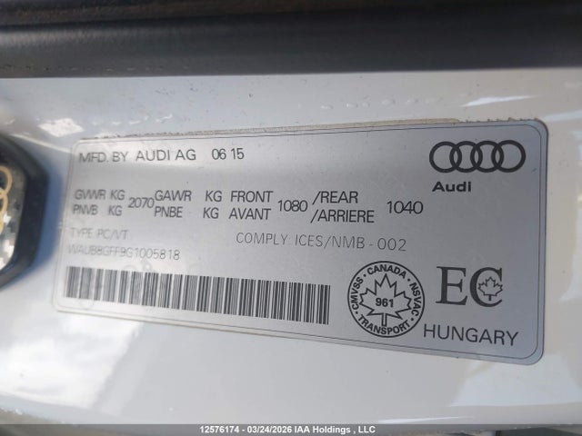 WAUB8GFF9G1005818 Audi A3