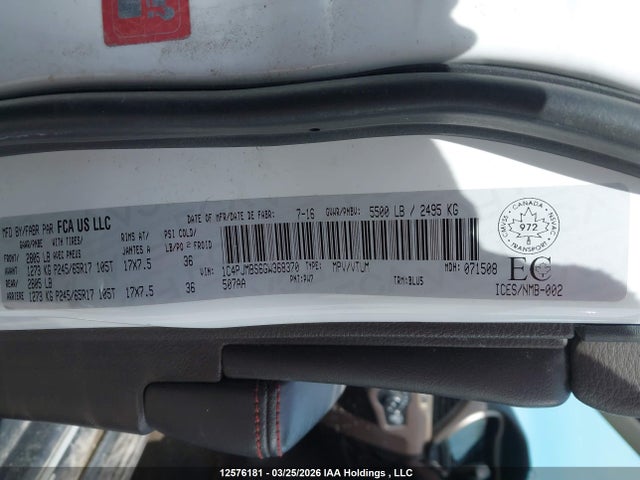 1C4PJMBS6GW368370 Jeep Cherokee Trailhawk