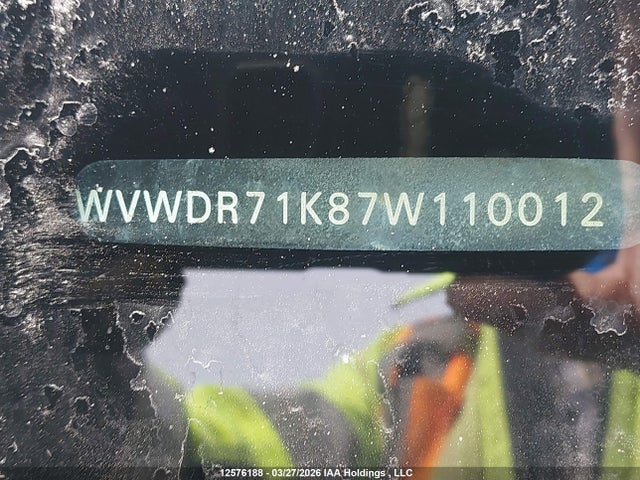 12576188 :رقم المزاد ، WVWDR71K87W110012 vin ، 2007 Volkswagen Rabbit 5-door مزاد بيع