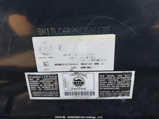 SN1TLC6R2NC226135 Polaris 650 Switchback Sp 650
