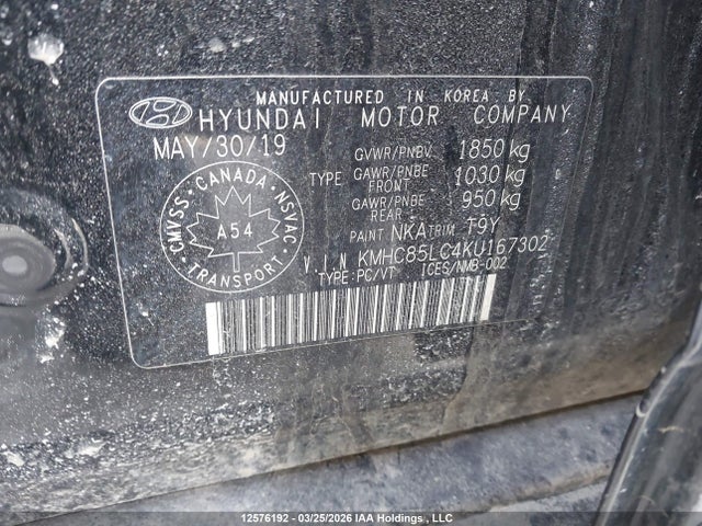 KMHC85LC4KU167302 Hyundai Ioniq Hybrid Preferred