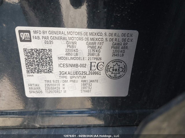 3GKALUEG2SL269961 GMC Terrain Elevation Awd