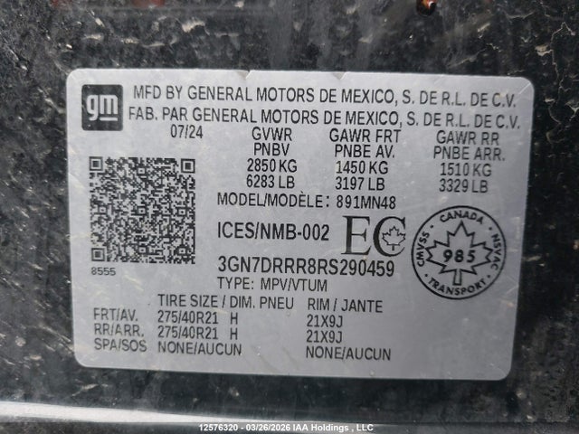 Продажа на аукционе авто 2024 Chevrolet Equinox Ev Rs, vin: 3GN7DRRR8RS290459, номер лота: 12576320