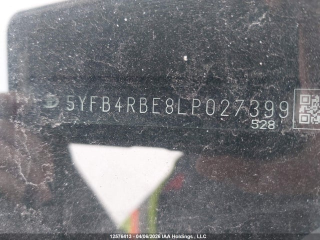 12576413 :رقم المزاد ، 5YFB4RBE8LP027399 vin ، 2020 Toyota Corolla Se/xse مزاد بيع