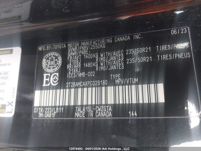 Lexus RX 350 2023 2T2BAMCAXPC029180 Image 9