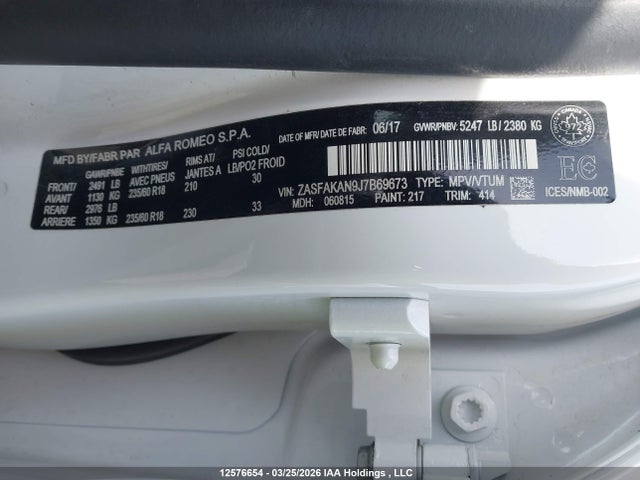 ZASFAKAN9J7B69673 Alfa Romeo Stelvio