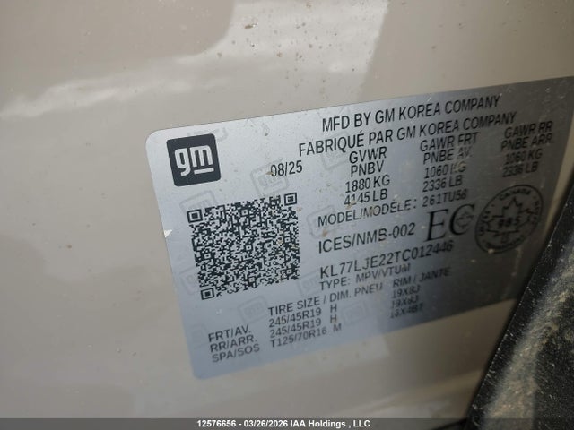 KL77LJE22TC012446 Chevrolet Trax 2rs Fwd