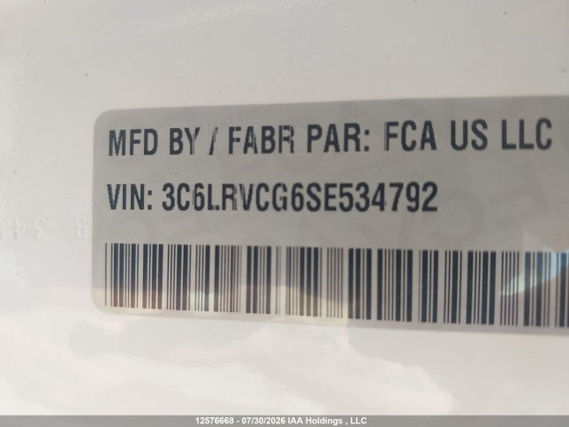 12576668 :رقم المزاد ، 3C6LRVCG6SE534792 vin ، 2025 Ram Promaster 2500 2500 High مزاد بيع