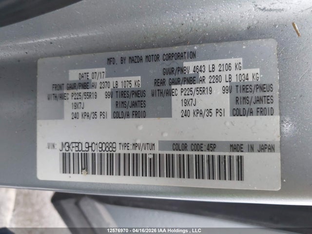Mazda Cx-5 Grand Touring 2017 JM3KFBDL9H0190889 Image 9