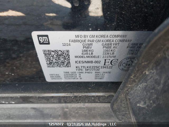 KL77LKE22SC194122 Chevrolet Trax
