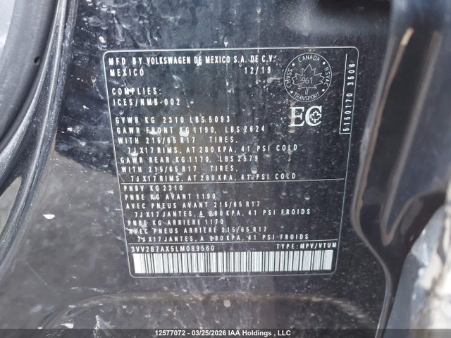 3VV2B7AX5LM089560 Volkswagen Tiguan