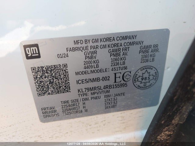 KL79MRSL4RB155995 Chevrolet Trailblazer