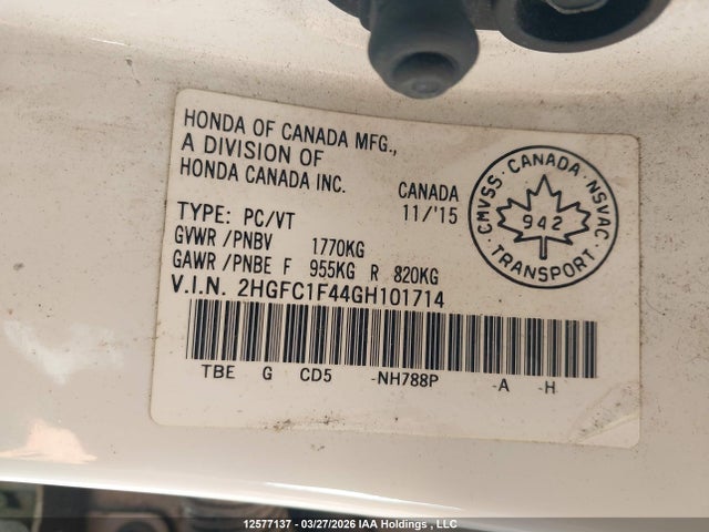 2HGFC1F44GH101714 Honda CIVIC EX