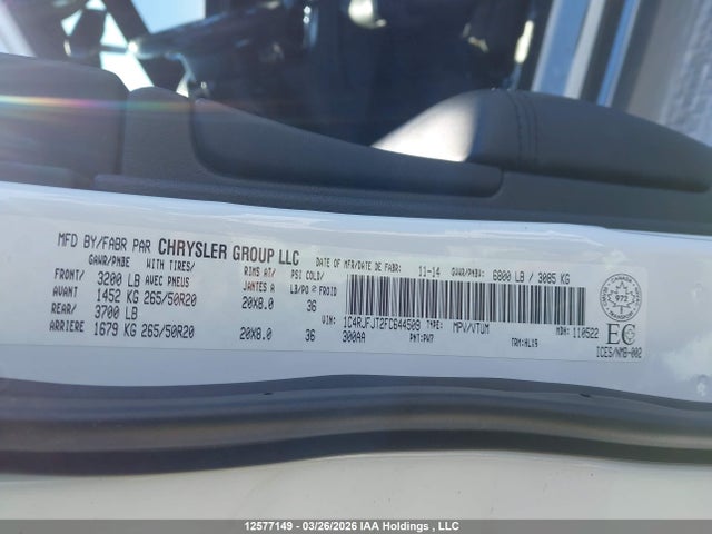 1C4RJFJT2FC644509 Jeep Grand Cherokee Summit
