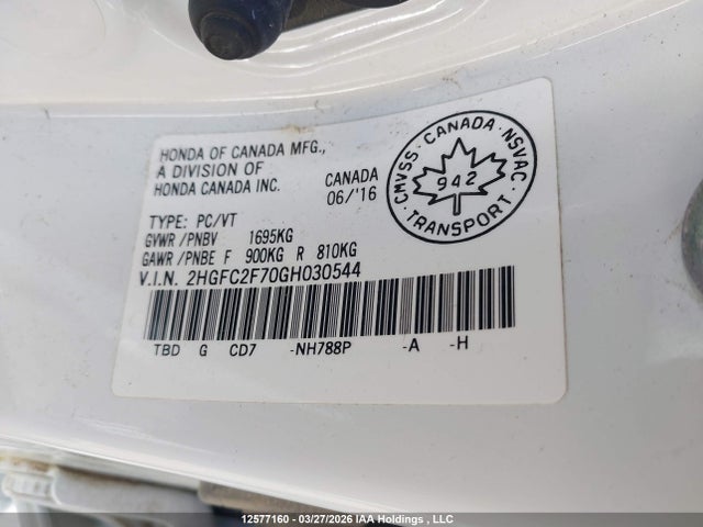 Aukcja sprzedaży 2016 Honda Civic Ex, vin: 2HGFC2F70GH030544, numer aukcji: 12577160