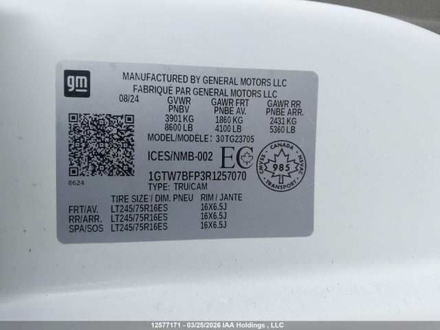 1GTW7BFP3R1257070 GMC Savana G2500