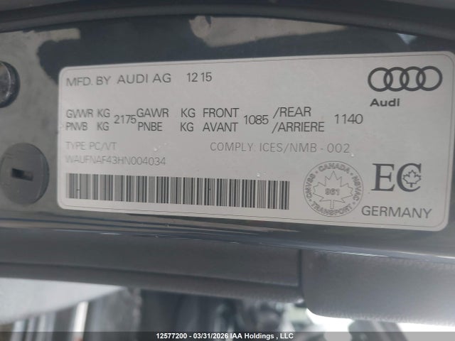WAUFNAF43HN004034 Audi A4 2.0t Technik