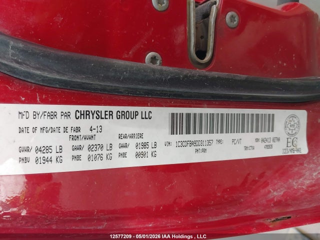 12577209 :رقم المزاد ، 1C3CDFBA9DD311357 vin ، 2013 Dodge Dart Sxt مزاد بيع