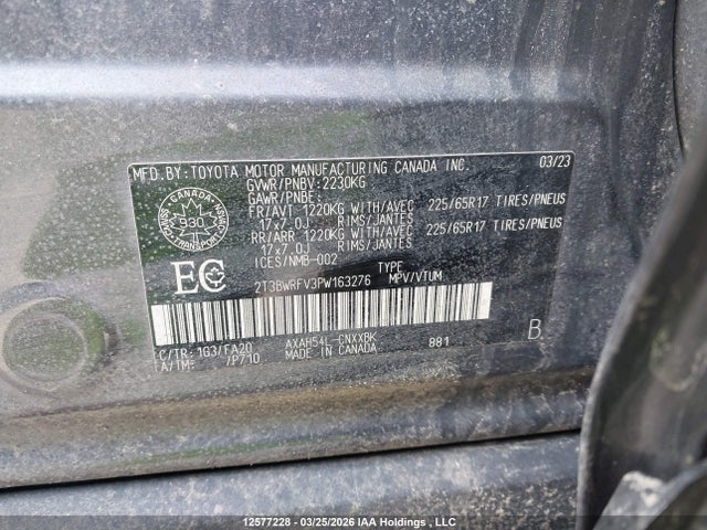 2T3BWRFV3PW163276 Toyota RAV4 LE